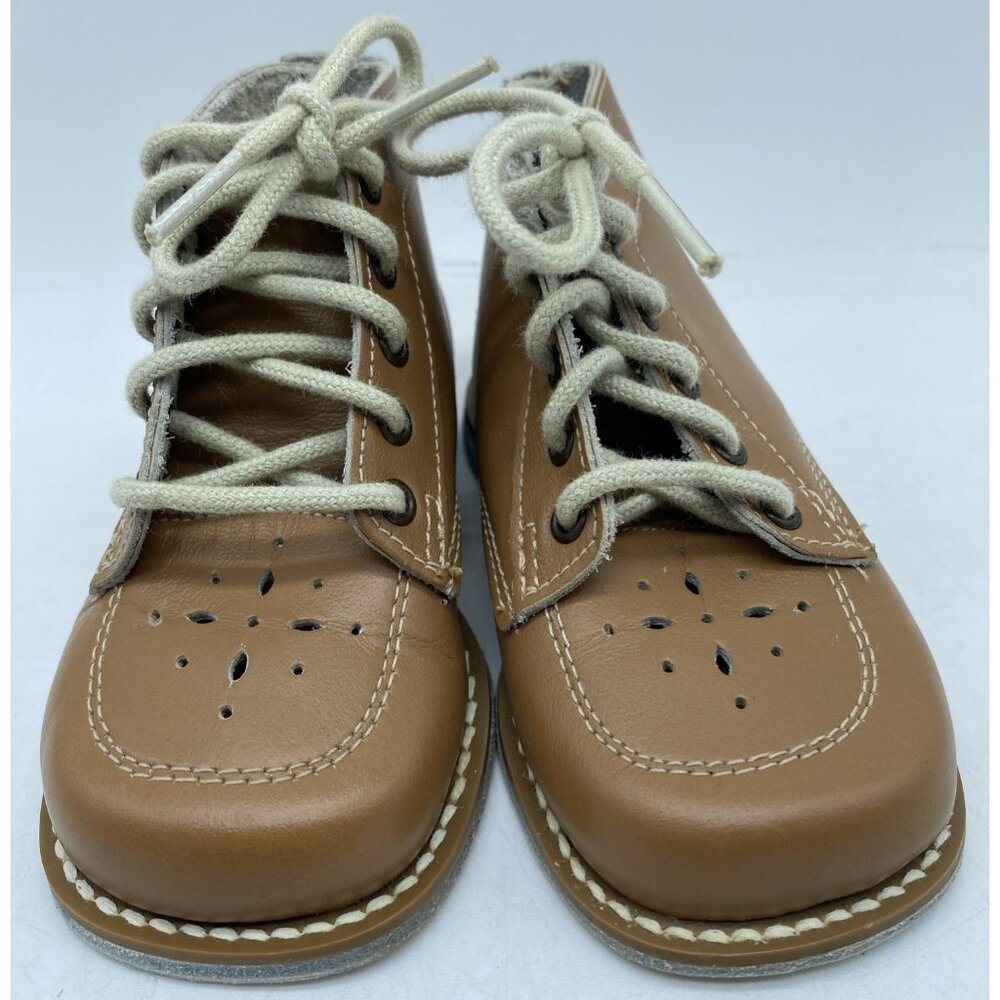 Pussyfoots Savage Infant Brown Leather Baby Walking Shoes Size 3 Vintage 1970’s